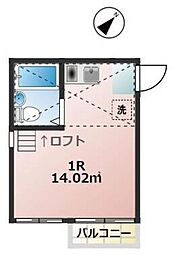 グリーテラス ワンルームの間取図画像