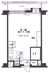 朝日マンション赤坂南部坂 ワンルームの間取図画像