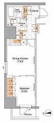 ザ・パークハビオ上野 1DKの間取図画像