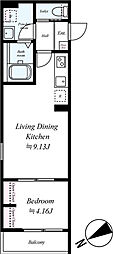 GRADUS豊春 1LDKの間取図画像