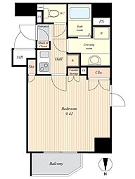 グランド・ガーラ南麻布 1Kの間取図画像