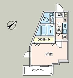 ヒルトップHASAMA 1Kの間取図画像