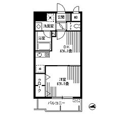 ラフィーネ港北 1DKの間取図画像