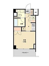 萩中イースト 1Kの間取図画像