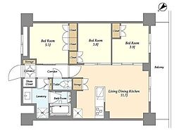 グランカーサ瑞江 5階3LDKの間取り
