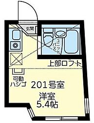 ユナイト藤崎ビッシーガの杜 ワンルームの間取図画像