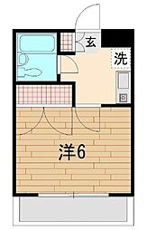 旭マンション 1Kの間取図画像
