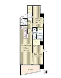 BONHEUR門前仲町 1SLDKの間取図画像