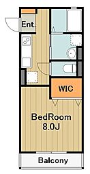 アネックスデュオ 1階1Kの間取り