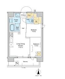 プラウドフラット西蒲田 2LDKの間取図画像