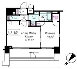 LEXE AZEST 赤羽 7階1LDKの間取り
