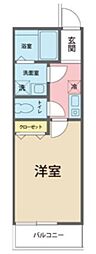 カインドネス鶴川 1Kの間取図画像