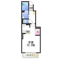 カーサ・エスペランサ ワンルームの間取図画像