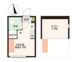 アーバンテラス富士見台 ワンルームの間取図画像