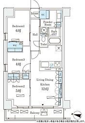 ロイヤルパークス赤羽サウス 2階3LDKの間取り