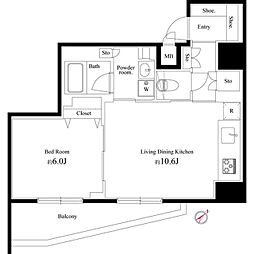 アルテシモプリマ 1LDKの間取図画像