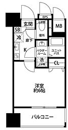 プレサンス本駒込アカデミア 11階1Kの間取り