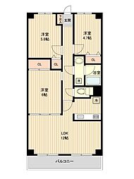 東京メトロ有楽町線 小竹向原駅 徒歩12分の賃貸マンション 2階3LDKの間取り