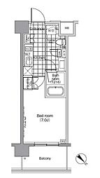 パークハビオ赤坂 1Kの間取図画像