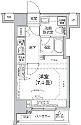 アイルイマージュ錦糸町 4階1Kの間取り