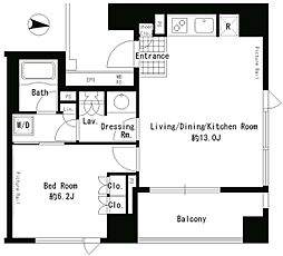 パークアクシス渋谷神南 1LDKの間取図画像