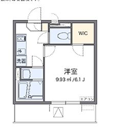 CLEINOかがやき 1Kの間取図画像