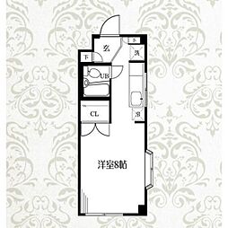 カーザ八王子 1階ワンルームの間取り