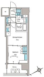 ルフォンプログレ蔵前プレミア 5階1DKの間取り