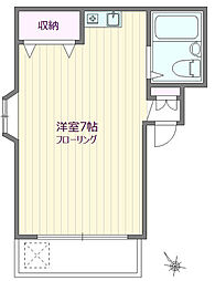 仙川スカイハイツ 1階ワンルームの間取り