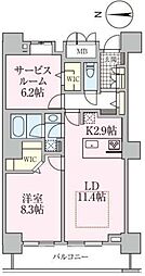 ロイヤルパークスタワー南千住 27階1SLDKの間取り