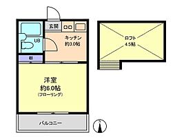 コーポ弥生 1Kの間取図画像