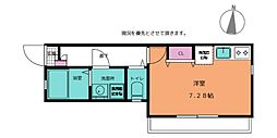 アフェット院内2 ワンルームの間取図画像