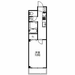 第63シンエイビル 5階1Kの間取り