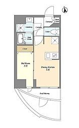 ヴィラクレスト東上野 1DKの間取図画像