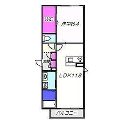 シャーメゾンオーク 1階1LDKの間取り