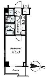 ルーブル武蔵新城 4階1Kの間取り