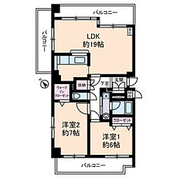サングランパ 2LDKの間取図画像