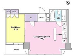 フォレストタウン参宮橋 10階1LDKの間取り