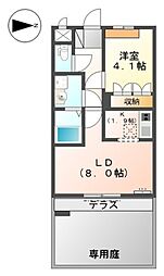 JR阪和線 紀伊駅 徒歩25分の賃貸アパート 1階1LDKの間取り