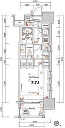 ウィルヴェール東十条 1Kの間取図画像