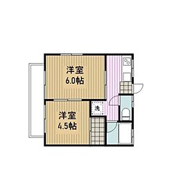 コーポ石川 2Kの間取図画像