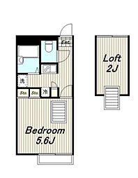 小田急小田原線 相模大野駅 徒歩19分の賃貸アパート 1階1Kの間取り