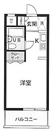 ホーユウコンフォルト白楽B棟 3階ワンルームの間取り
