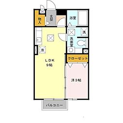 リビングタウン紀三井寺A 1LDKの間取図画像