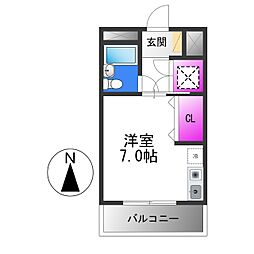 メゾンスギ ワンルームの間取図画像