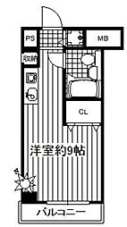 パークサイド多摩川 ワンルームの間取図画像
