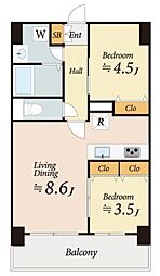 ファミルート八王子 2LDKの間取図画像