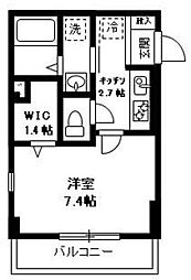 Lera武蔵新城 1Kの間取図画像