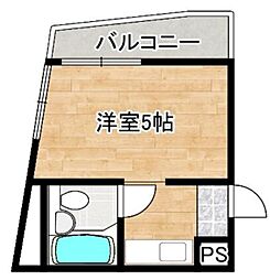 アストラル町屋 8階ワンルームの間取り