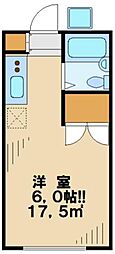 コーポ入江B ワンルームの間取図画像